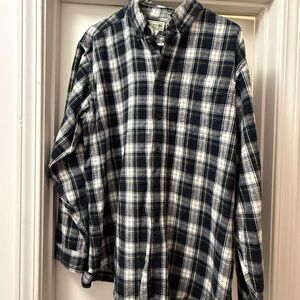 Vintage L.L. Bean Flannel Plaid Button-Down Size Large